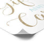 Winter Onederland Gifts and Kaarten Sign Blue Poster (Hoek)