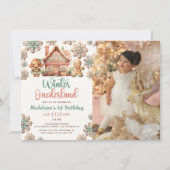 Winter Onederland Gingerbread Kerstdag Kaart (Voorkant)