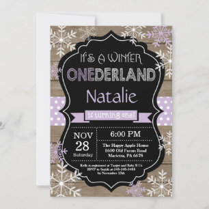 Winter Onederland Girl 1e verjaardag Uitnodiging