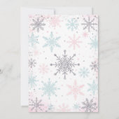 Winter ONEderland Girl 1st Birthday Invitation Kaart (Achterkant)