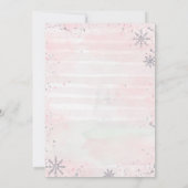 Winter ONEderland Girl 1st Birthday Invitation Kaart (Achterkant)