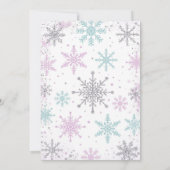 Winter ONEderland Girl 1st Birthday Invitation Kaart (Achterkant)