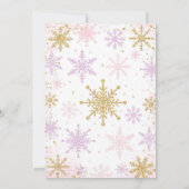 Winter ONEderland Girl 1st Birthday Invitation Kaart (Achterkant)