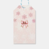 Winter Onederland Girl 1st Birthday Pink Snowflake Cadeaulabel (Achterkant)