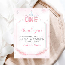 Winter Onederland Girl Birthday Hartelijk dank