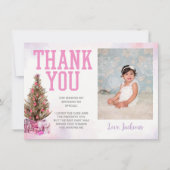 Winter Onederland Girl Birthday Hartelijk dank Kaart (Voorkant)