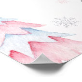 Winter Onederland Girl Birthday Welkomstteken Poster (Hoek)