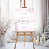 Winter Onederland Girl Birthday Welkomstteken Poster