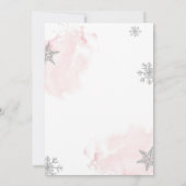 Winter Onederland Girl Pink Winter 1e verjaardag Kaart (Achterkant)