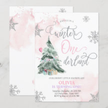 Winter Onederland Girl Pink Winter 1e verjaardag