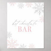 Winter Onederland Glitter Hot Chocolade Bar Teken Poster (Voorkant)