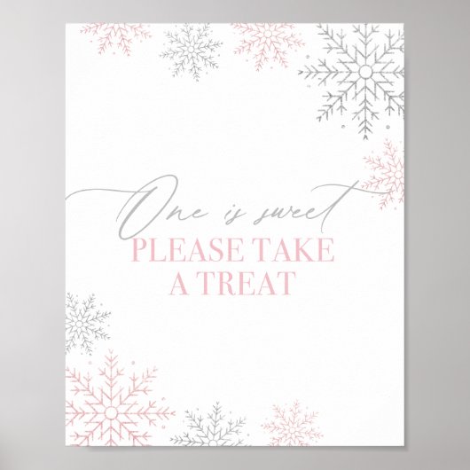 Winter Onederland Glitter One is Sweet Treat Sign Poster (Voorkant)