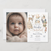 Winter onederland glitter prachtige foto verjaarda kaart (Voorkant)