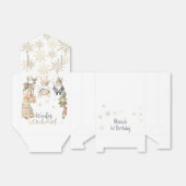Winter onederland glitter prachtige verjaardag bedankdoosjes (Uitgevouwen)