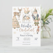 Winter onederland glitter prachtige verjaardag kaart (Staand voorkant)