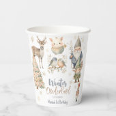 Winter onederland glitter prachtige verjaardag papieren bekers (Achterkant)