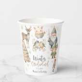 Winter onederland glitter prachtige verjaardag papieren bekers (Voorkant)