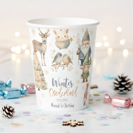 Winter onederland glitter prachtige verjaardag papieren bekers