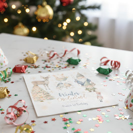 Winter onederland glitter prachtige verjaardag servet