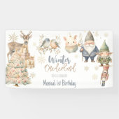 Winter onederland glitter prachtige verjaardag spandoek (Horizontaal)