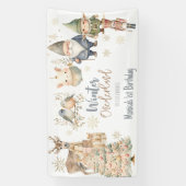 Winter onederland glitter prachtige verjaardag spandoek (Verticaal)