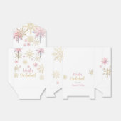Winter onederland glitter sneeuwvlokken verjaardag bedankdoosjes (Uitgevouwen)