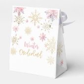 Winter onederland glitter sneeuwvlokken verjaardag bedankdoosjes (Achterkant)