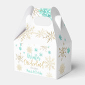 Winter onederland glitter sneeuwvlokken verjaardag bedankdoosjes (Achterkant)