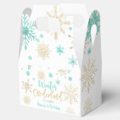 Winter onederland glitter sneeuwvlokken verjaardag bedankdoosjes (Geopend)