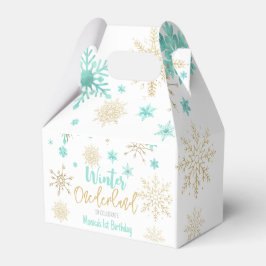 Winter onederland glitter sneeuwvlokken verjaardag bedankdoosjes