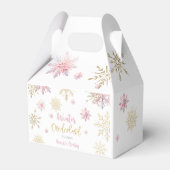 Winter onederland glitter sneeuwvlokken verjaardag bedankdoosjes (Achterkant)