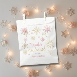 Winter onederland glitter sneeuwvlokken verjaardag bedankzakje