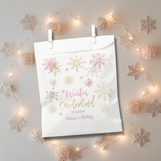 Winter onederland glitter sneeuwvlokken verjaardag bedankzakje