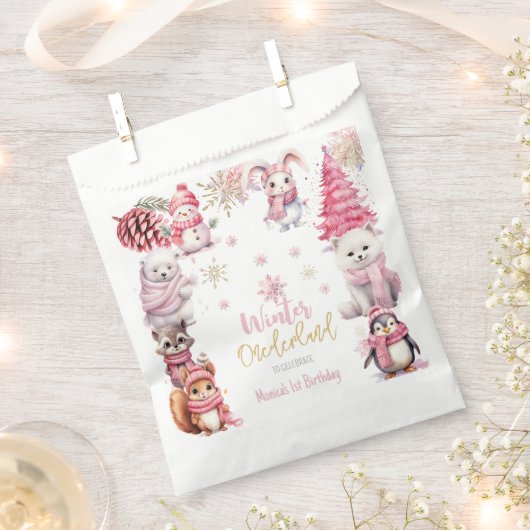 Winter onederland glitter sneeuwvlokken verjaardag bedankzakje (Geknipt)