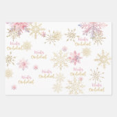 Winter onederland glitter sneeuwvlokken verjaardag inpakpapier vel (Voorkant 2)