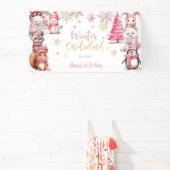 Winter onederland glitter sneeuwvlokken verjaardag spandoek (Insitu)