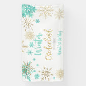 Winter onederland glitter sneeuwvlokken verjaardag spandoek (Verticaal)