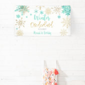 Winter onederland glitter sneeuwvlokken verjaardag spandoek (Insitu)