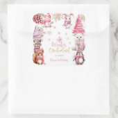 Winter onederland glitter sneeuwvlokken verjaardag vierkante sticker (Tas)