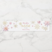 Winter onederland glitter sneeuwvlokken verjaardag waterfles etiket (Enkel label)