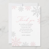 Winter Onederland Glitter Verjaardag Dankjewel Kaa Kaart (Voorkant)