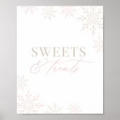 Winter Onederland Glitter Verjaardag Dessert Sign Poster (Voorkant)