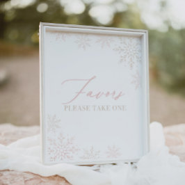 Winter Onederland Glitter Verjaardagsgunsten teken Poster