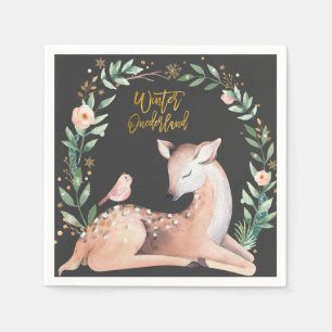 Winter ONEderland Goud Herten groen Bosland Servet