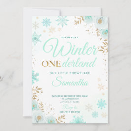 Winter ONEderland Groen Sneeuwvlok 1e Uitnodiging