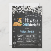 Winter Onederland Hert Jongen 1e Verjaardagsuitnod