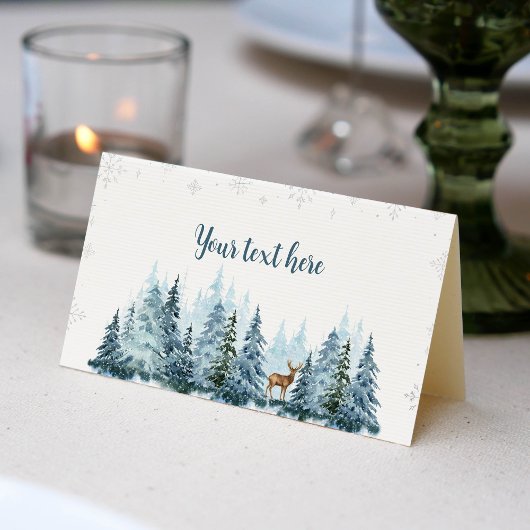 Winter Onederland Herten Christmas Food Place Card Plaatskaartje