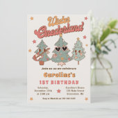 Winter Onederland Hippie Kerstboom Verjaardag Kaart (Staand voorkant)