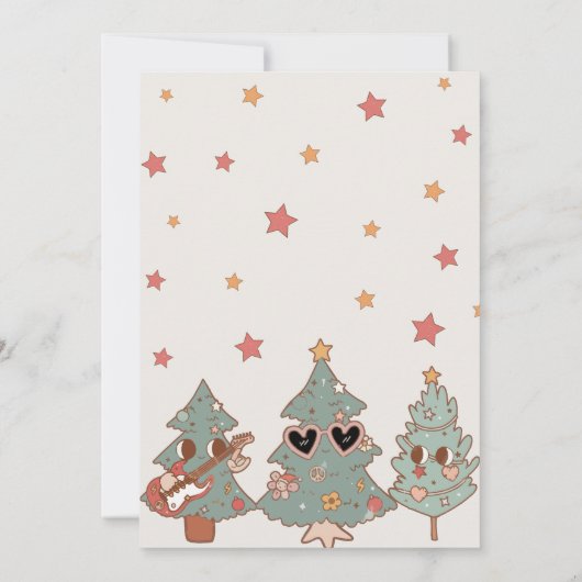 Winter Onederland Hippie Kerstboom Verjaardag Kaart (Achterkant)