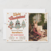 Winter Onederland Hippie Kerstboom Verjaardag Kaart (Voorkant)